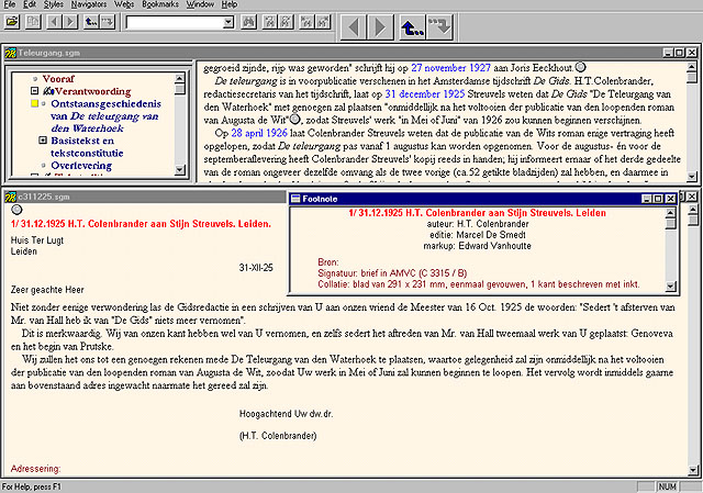 Diplomatic edition of a letter and its hypertextual reference in the article on the genesis of the novel